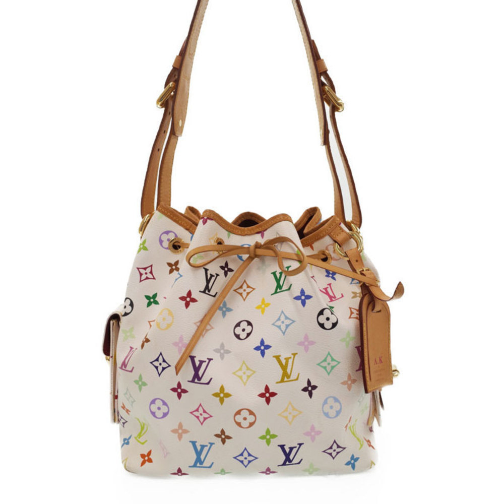 Louis Vuitton Monogram Petit Noe Shoulder Bag Multicolor White